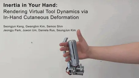 Inertia in Your Hand: Rendering Virtual Tool Dynamics via In-Hand Cutaneous Deformation